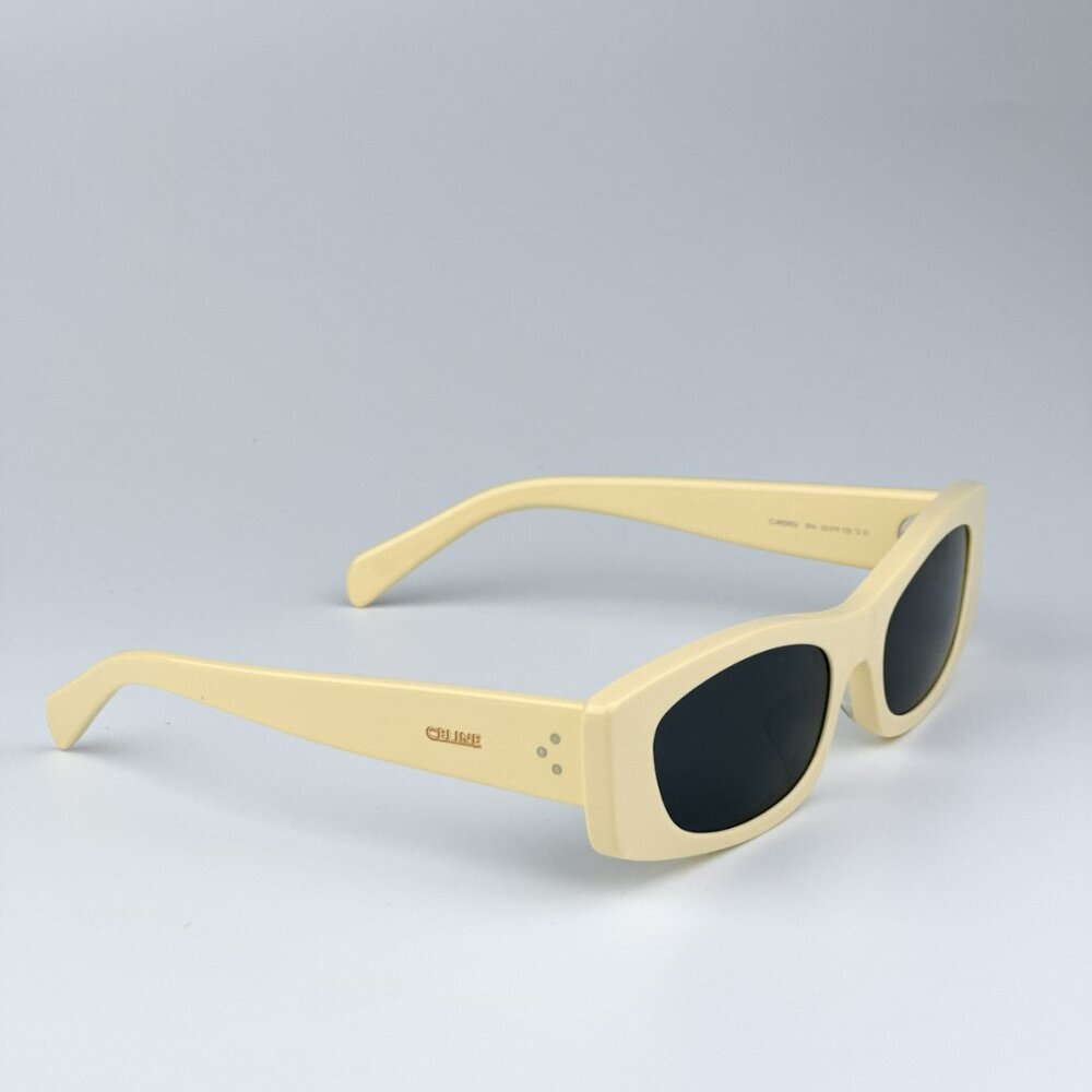 Celine CL40245U 39A BRAND NEW Sunglasses Butter Beige Smoke Geometric Unisex - Picture 6 of 10